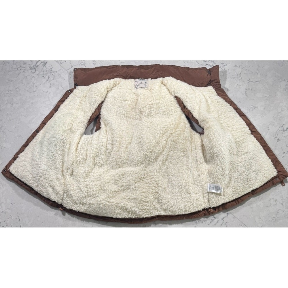 NWT Ci Sono Padded Puffer Vest Womens XL Camel Brown Faux Fur Sherpa Lined - Picture 8 of 12